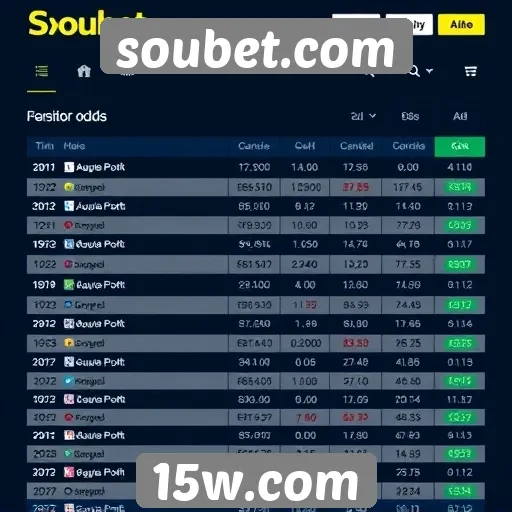 Comparativo de odds no soubet.com